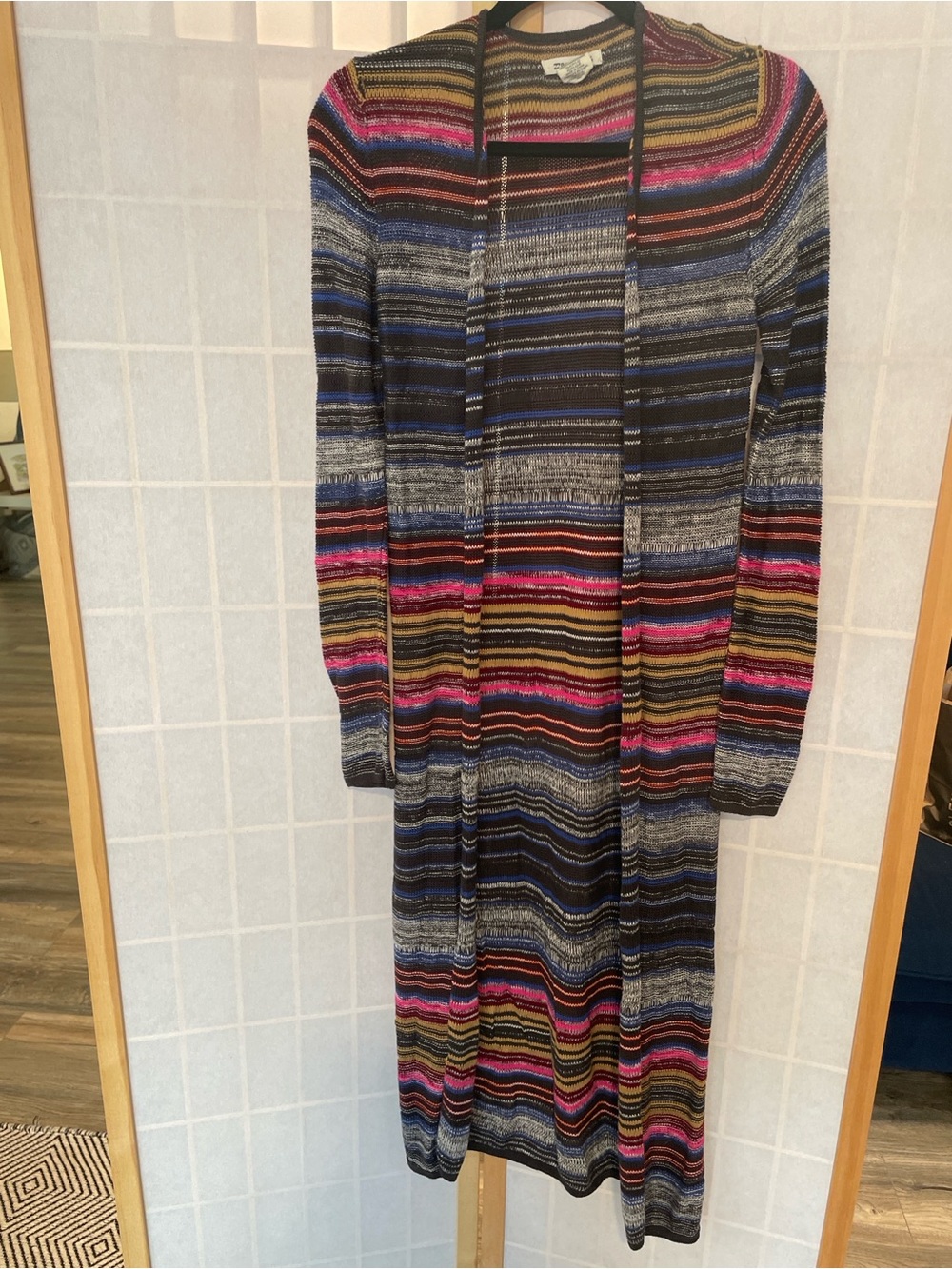 Billabong Striped Long Sleeve Midi Dress in Black, Blue, Pink, Gold